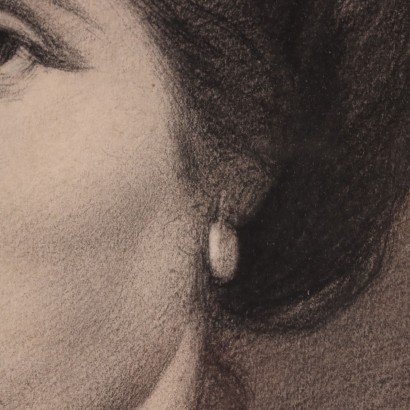 Frauenportrait Bleistift auf Papier - Italien XIX Jhd