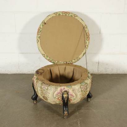 antik, Sessel, antike Sessel, antiker Sessel, antiker italienischer Sessel, antiker Sessel, neoklassizistischer Sessel, Sessel aus dem 19. Jahrhundert, Pouf mit Napoleon III Fußstütze