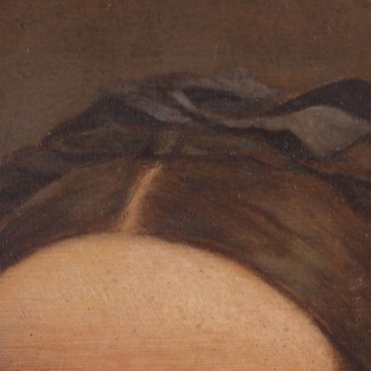Weibliches Porträt Öl auf Leinwand Italien XIX Jhd