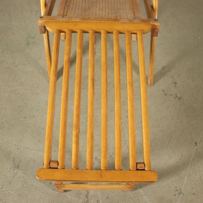 Deck Chair Beech Vienna Straw Italy 1940s 1950s
