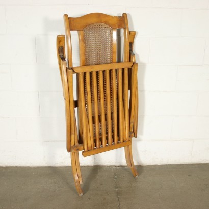 Deck Chair Beech Vienna Straw Italy 1940s 1950s