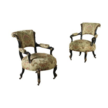 antiguo, sillón, sillones antiguos, sillón antiguo, sillón italiano antiguo, sillón antiguo, sillón neoclásico, sillón del siglo XIX, par de sillones Napoleón III