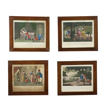 Gruppe von vier Kupferstichen aus dem 19. Jahrhundert