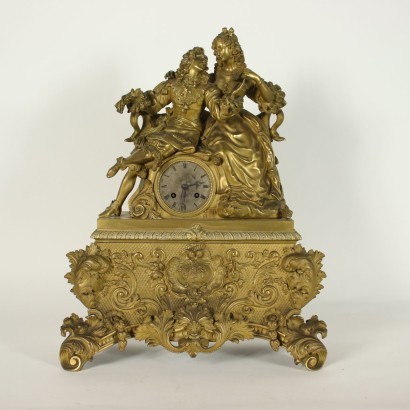 Triptyque Horloge En Bronze