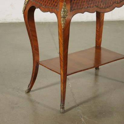 French Napoleon III Revival Table Tulipwood Gilded Bronze 20th Century