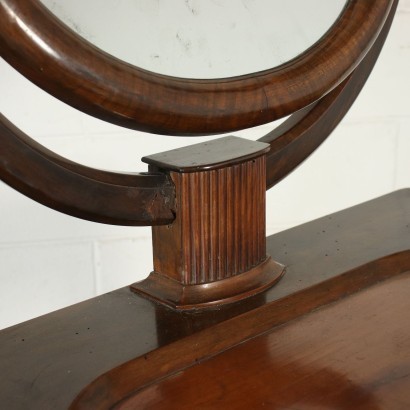Restoration Walnut Vanity With Mirror Italy 19th Century