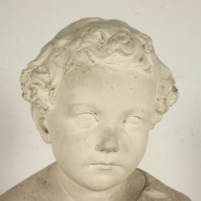 Bust Of A Young Boy Gypsum Italy 20th Century