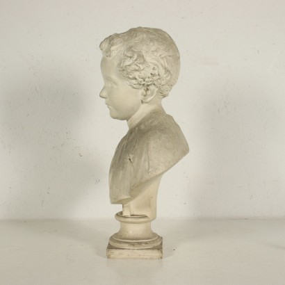 Bust Of A Young Boy Gypsum Italy 20th Century