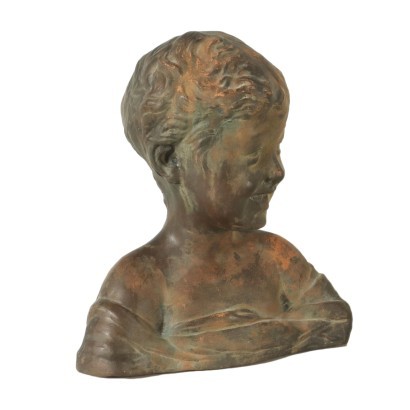 Earthenware Bust Of A Young Man Italy 20th Century