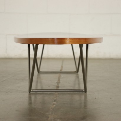 Coffee Table Formica Wood Enamelled Metal Italy 1960s