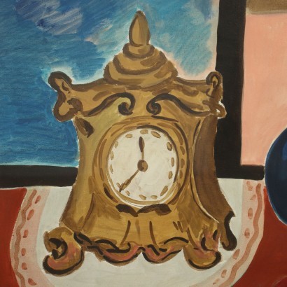 Gastone Breddo, Composition with bottle and clock, Gastone Breddo, Gastone Breddo, Gastone Breddo