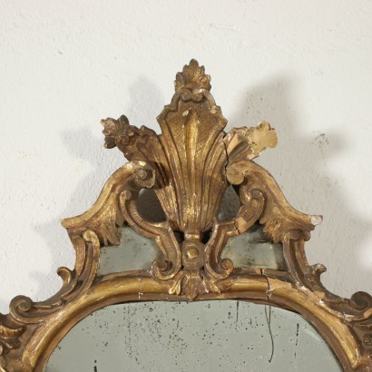 Miroir Baroque Bois Doré - Italie XVIII Siècle