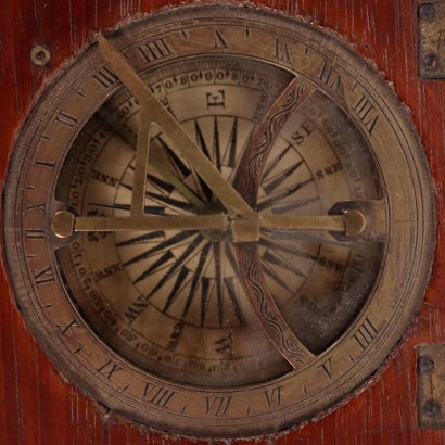 Pocket Compass With Sundial Mahognay Brass England 19th Century