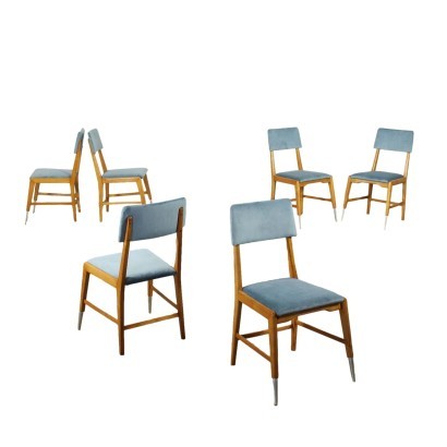 Gruppe von 6 Stühlen Eiche - Italien 1950er