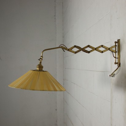 Extension Lamp Brass Fabric Italy 1950s