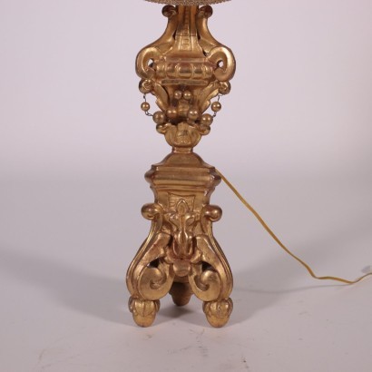 Pair of Baroque Style Torch Holders Gilded Wood Italy 19th Century