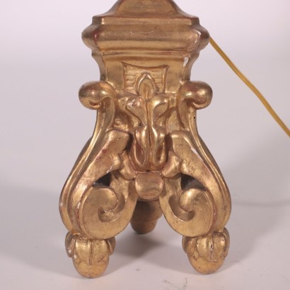 Pair of Baroque Style Torch Holders Gilded Wood Italy 19th Century