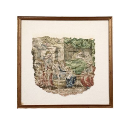 Fragmento de bordado sobre tela XVIII, Fragmento de bordado sobre tela siglo XVIII