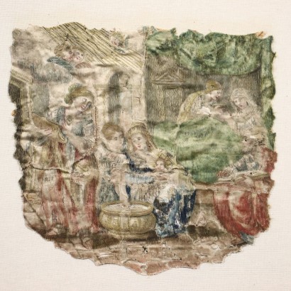 Frammento di Ricamo su Tessuto XVIII secolo
