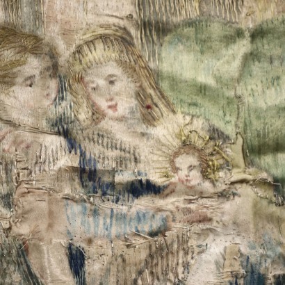Fragmento de bordado sobre tela XVIII, Fragmento de bordado sobre tela siglo XVIII