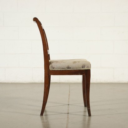 Antik, Stuhl, antike Stühle, antiker Stuhl, antiker italienischer Stuhl, antiker Stuhl, neoklassischer Stuhl, Stuhl aus dem 19. Jahrhundert, Gruppe von vier Empire-Stühlen