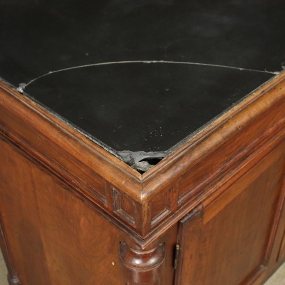 Neo Classical Lombard Cupboard Walnut Black Marble Italy 18th Century