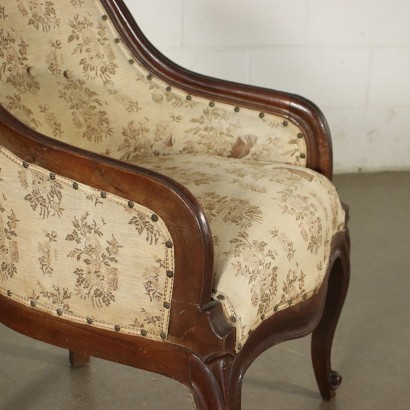 antiques, armchair, antiques armchairs, antique armchair, antique Italian armchair, antique armchair, neoclassical armchair, 19th century armchair, Louis Philippe enveloping armchair
