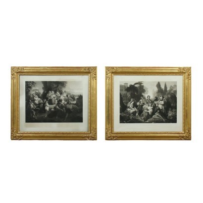 Pair of Frames and Engravings Mid 19th Century
