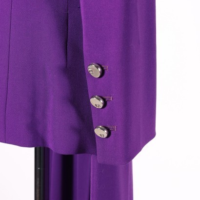 ferré, gianfranco ferré, costume ferré, gf, haute couture, mode milan, d'occasion, fabriqué en italie, costume violet Gianfranco Ferré