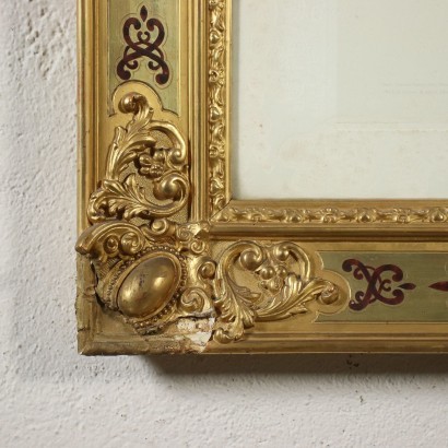 Antik, Spiegel, Antiker Spiegel, Antiker Spiegel, Antiker Italienischer Spiegel, Antiker Spiegel, Neoklassizistischer Spiegel, Spiegel des 19. Umbertina rechteckiger Rahmen