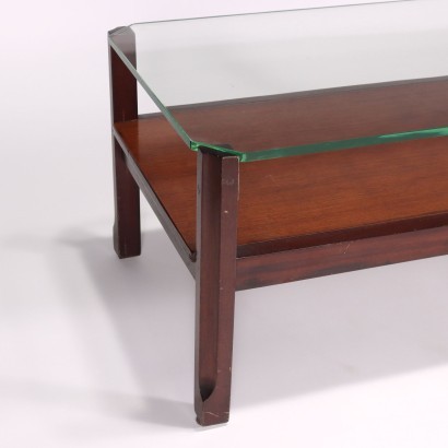 Coffee Table Stained Beech Glass Italy 1960s