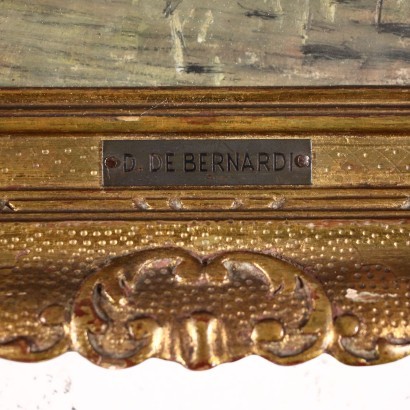Domenico De Bernardi Oil on Board Itay 20th Century