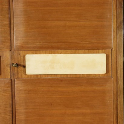 Cabinet Teak Tanganyika Walnut Veneer Parchment Paper Brass Italy 60s
