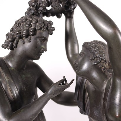 Statues Bronze Marbre Noir - Italie XIX Siècle