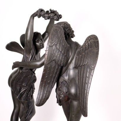 Pair of Gilded Bronze Figures With Wings Italy 19th Century