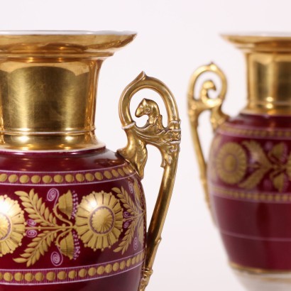 Pair Of Vases Porcelain France 19th Century