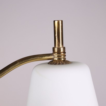 Lamp Enamelled Aluminum Brass Opal Glass Italy 1950s 1960s