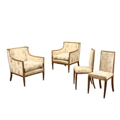 antigüedad, silla, sillas antiguas, silla antigua, silla italiana antigua, silla antigua, silla neoclásica, silla del siglo XIX, par de sillas y sillones de estilo