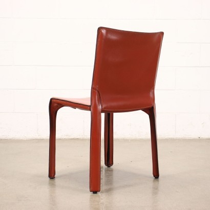 Group Of Eight Chairs Cab 412 Mario Bellini Cassina Leather Italy 1980