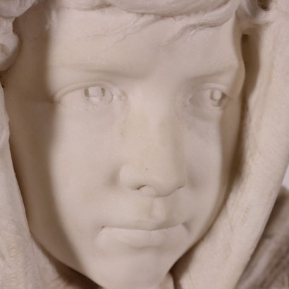 arte, arte italiano, pintura italiana antigua,Retrato de una niña en mármol,Ferdinand Andreini,Ferdinand Andreini,Ferdinand Andreini