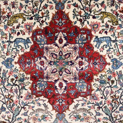 Mud Carpet Cotton Wool Iran 1970s-1980s