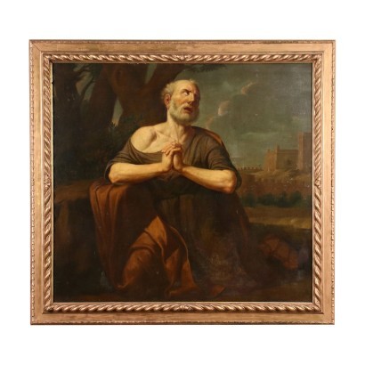 Peter's Repentance Oil On Canvas 17th 18th Century