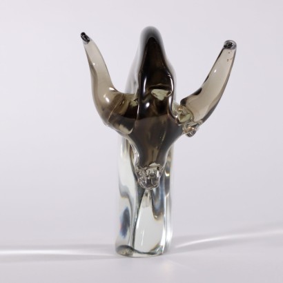 Glass Bull By Licio Zanetti Murano Italy 1970s
