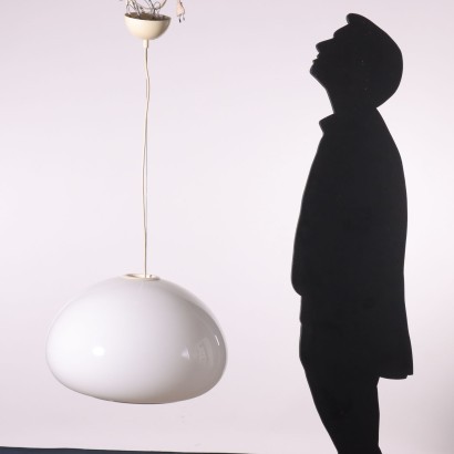 Lamp Black And White Castiglioni Flos Aluminium Glass Italy 1960s 70s