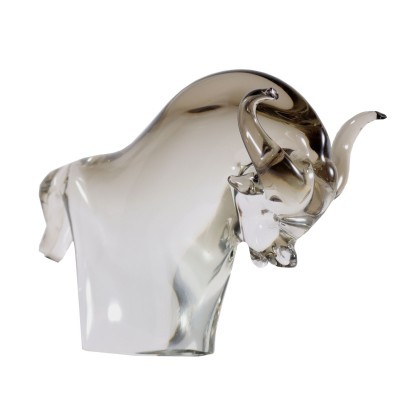 Glass Bull By Licio Zanetti Murano Italy 1970s