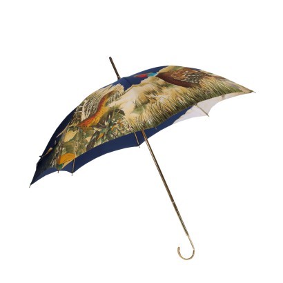 Pasotti Blauer Regenschirm mit Aufdruck