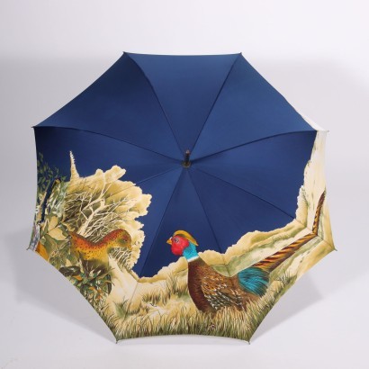 pasotti, ombrello, ombrelli artigianali, ombrelli di lusso, made in italy,Ombrello Pasotti Blu con Stampa