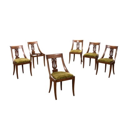 Grupo de seis sillas estilo imperio