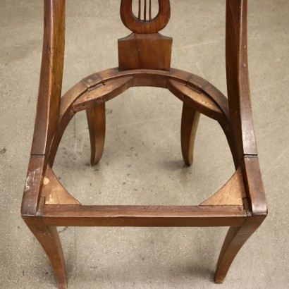 Antik, Stuhl, antike Stühle, antiker Stuhl, antiker italienischer Stuhl, antiker Stuhl, neoklassizistischer Stuhl, Stuhl des 19. Jahrhunderts, Gruppe von sechs Stühlen im Empire-Stil