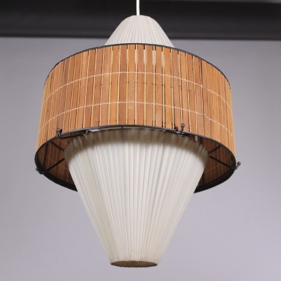 Lamp Fabric Wood Italy 1960s Italian Production